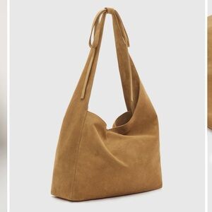 Reformation Medium Vittoria Tote bag in Bracco Camel Suede